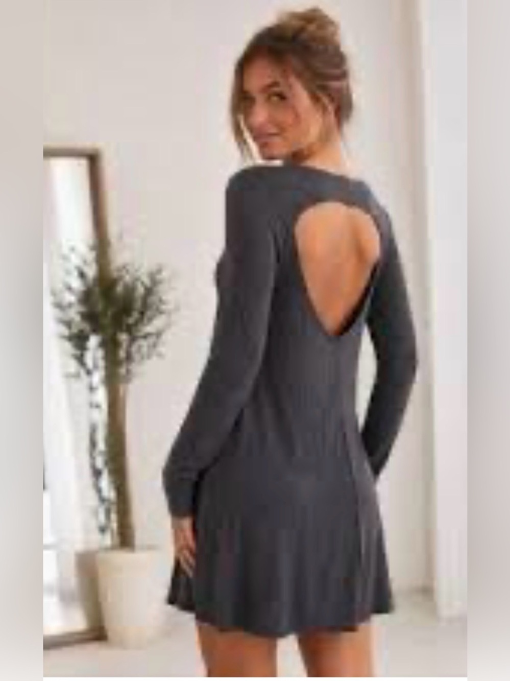 Billabong Open-Back Long-Sleeve Dress